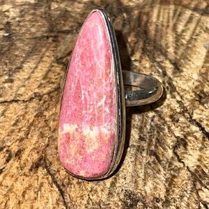 Bright Pink Thulite Ring Size 6 1/2